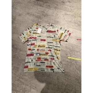 Galliano Gazette Graphic T-Shirt Size L